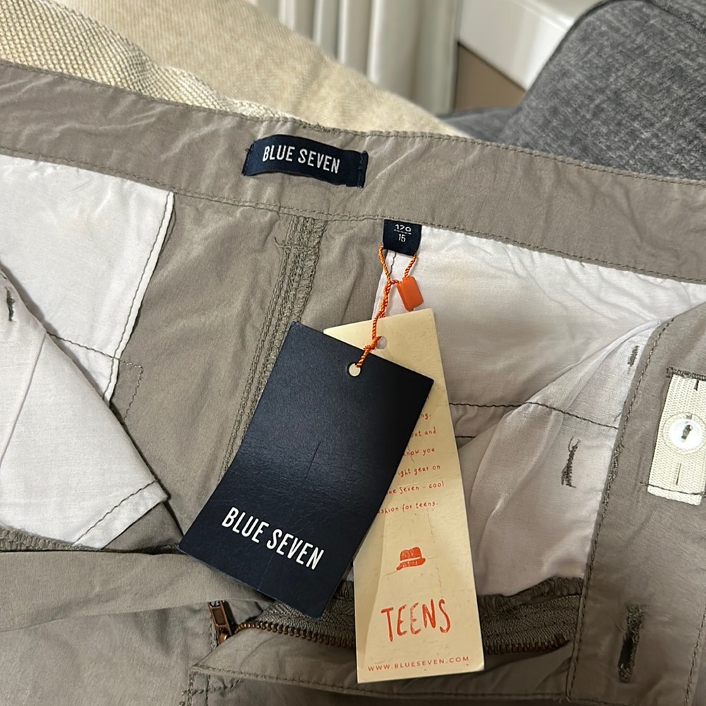 Blue Seven. Adjustable Taupe boys cargo shorts.